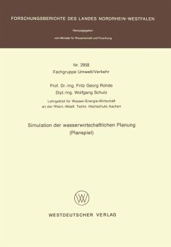 Simulation der wasserwirtschaftlichen Planung (Planspiel) - Rohde, Fritz G.