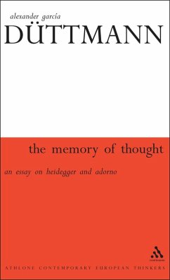 The Memory of Thought (eBook, PDF) - Düttmann, Alexander García