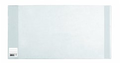 Herma 14265 - Buchumschlag Basic, Größe 265 x 540 mm, Kunststoff transparent, blauer Rand, 1 Buchschoner für Schulbücher