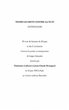 TISSER LES MOTS CONTRE LA NUIT (eBook, PDF) - Christiane Laifaoui TISSER LES MOTS CONTRE LA NUIT (eBook, PDF) - Christiane Laifaoui