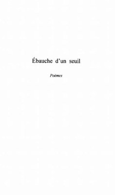 EBAUCHE D'UN SEUIL (eBook, PDF)