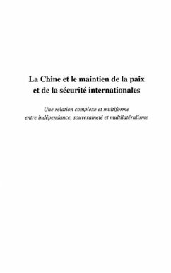 LA CHINE ET LE MAINTIEN DE LA PAIX ET DE LA SECURITE INTERNATIONALES (eBook, PDF)