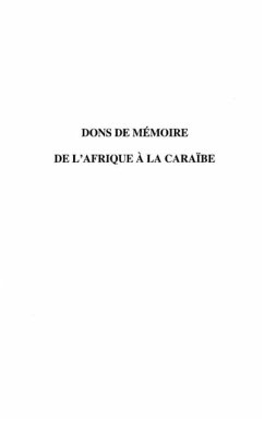 Cover Dons de memoire de l'afrique ala caraib (eBook, PDF)