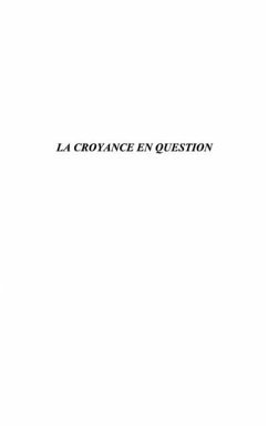 Cover Croyance en question (eBook, PDF)