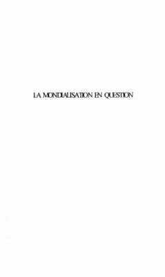 LA MONDIALISATION EN QUESTION (eBook, PDF) Cover LA MONDIALISATION EN QUESTION (eBook, PDF)