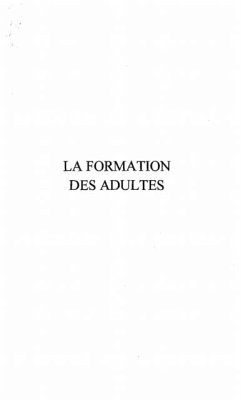 LA FORMATION DES ADULTES (eBook, PDF)