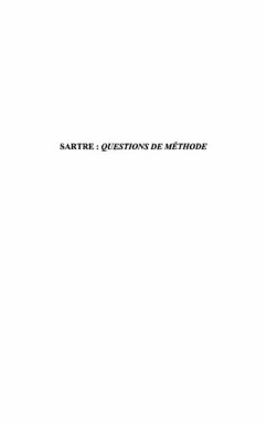 Sartre: question de methode (eBook, PDF)