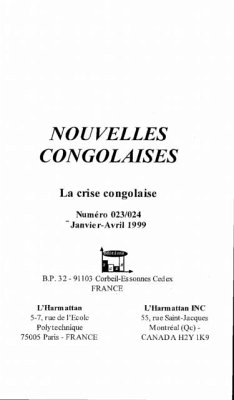 NOUVELLES CONGOLAISES (n(deg) 23-24) (eBook, PDF)