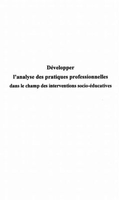 DEVELOPPER L'ANALYSE DES PRATIQUES PROFESSIONNELLES (eBook, PDF)
