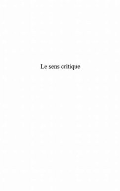 Cover LE SENS CRITIQUE (eBook, PDF)