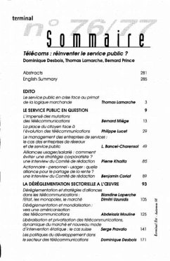 TELECOMS : REINVENTER LE SERVICE PUBLIC ? (n(deg) 76-77) (eBook, PDF)