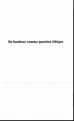 Cover Du bonheur comme question ethique (eBook, PDF)