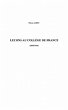 Lecons au College de France (eBook, PDF) - Bild 1