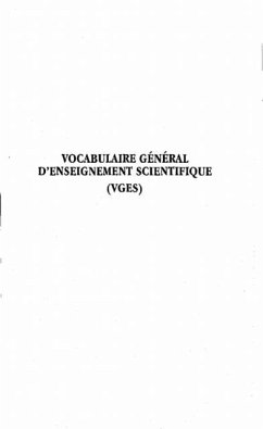 Cover VOCABULAIRE GENERAL D'ENSEIGNEMENT SCIENTIFIQUE (VGES) (eBook, PDF)