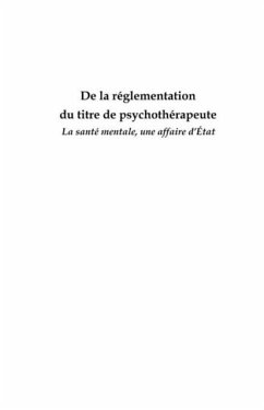 De la reglementation du titre de psychotherapeute (eBook, PDF)