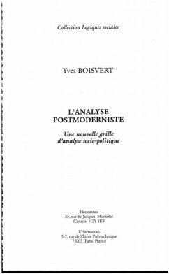 Cover Analyse postmoderniste l' (eBook, PDF)