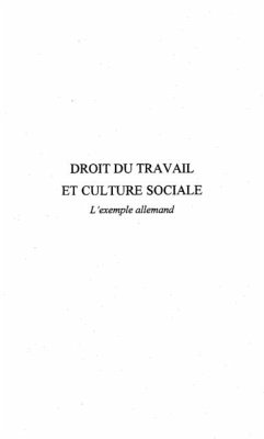 Cover Droit du travail et culture sociale : l' (eBook, PDF)