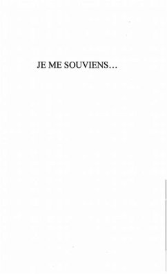 Cover Je me souviens (eBook, PDF)