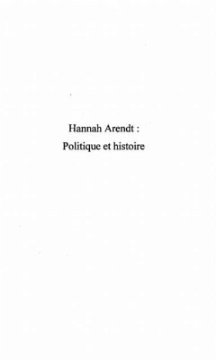 HANNAH ARENDT : POLITIQUE ET HISTOIRE (eBook, PDF)
