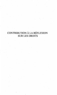 Contribution a la reflexion sur les droi (eBook, PDF)