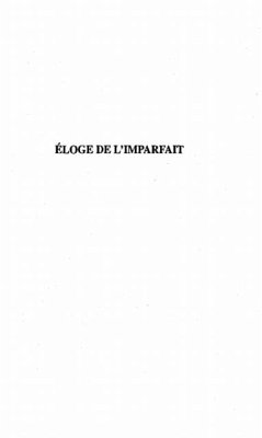 Eloge de l'imparfait (eBook, PDF)