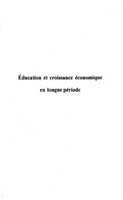 EDUCATION ET CROISSANCE ECONOMIQUE EN LONGUE PERIODE (eBook, PDF)