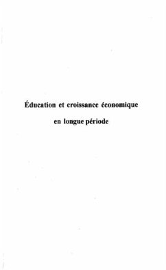 Cover EDUCATION ET CROISSANCE ECONOMIQUE EN LONGUE PERIODE (eBook, PDF)