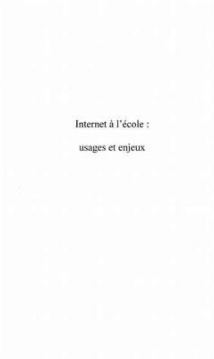 Cover INTERNET A L'ECOLE : USAGES ET ENJEUX (eBook, PDF)