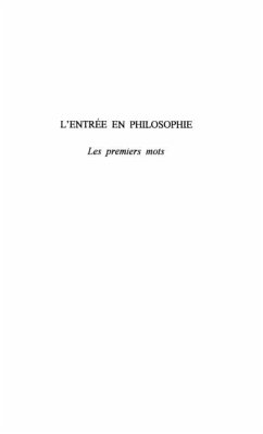 L'ENTREE EN PHILOSOPHIE (eBook, PDF)