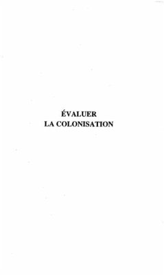 EVALUER LA COLONISATION (eBook, PDF)