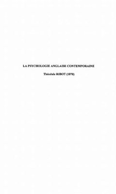 Psychologie anglaise contemporaine la (eBook, PDF)