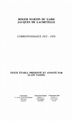 Roger martin du gard, jacques de lacretelle (eBook, PDF) - Tassel Alain