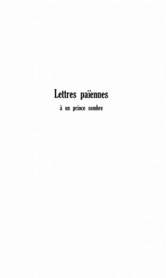 Lettres paiennes a un prince sombre (eBook, PDF) - Audebeau Chantal