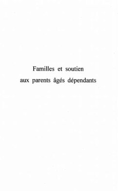 Cover FAMILLES ET SOUTIEN AUX PARENTS AGES DEPENDANTS (eBook, PDF)