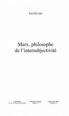 Marx philosophe de l'intersubjectivite (eBook, PDF)
