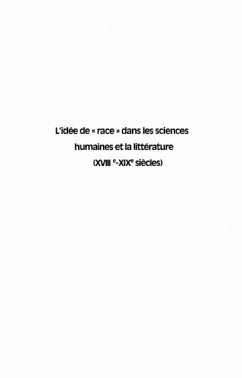 L'Idee de &quote;race&quote; dans les sciences humaines et la litteratur (eBook, PDF)