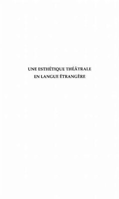 Cover UNE ESTHETIQUE THEATRALE EN LANGUE ETRANGERE (eBook, PDF)
