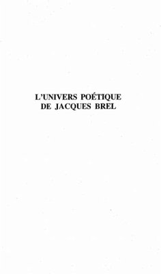 L'UNIVERS POETIQUE DE JACQUES BREL (eBook, PDF)