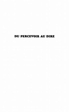 Cover Du Percevoir au Dire (eBook, PDF)