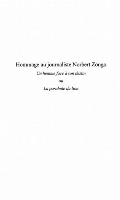 Hommage au journaliste norbertzongo (eBook, PDF)