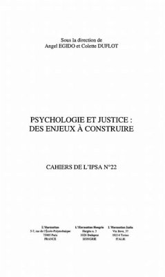 Psychologie et justice: des enjeux a construire (eBook, PDF)