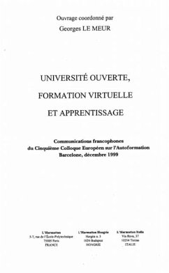 UNIVERSITE OUVERTE, FORMATION VIRTUELLE ET APPRENTISSAGE (eBook, PDF) UNIVERSITE OUVERTE, FORMATION VIRTUELLE ET APPRENTISSAGE (eBook, PDF)