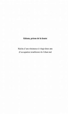 Khiam prison de la honte. recit d'une re (eBook, PDF)