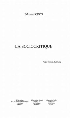 Cover Sociocritique la (eBook, PDF)