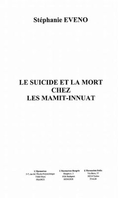 Cover Suicide et la mort chez les mamit-innuat (eBook, PDF)