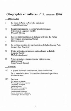 Cover Geographie et cultures n(deg)19 (eBook, PDF)