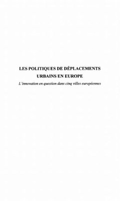 Politique de deplacement urbain en europ (eBook, PDF)