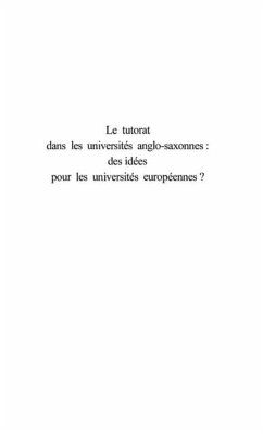 LE TUTORAT DANS LES UNIVERSITES ANGLO-SAXONNES : des idees pour les universites francophones ? (eBook, PDF) - Alain Baudrit