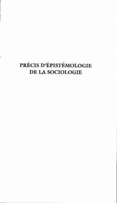 Cover Precis d'epistemologie de la sociologie (eBook, PDF)