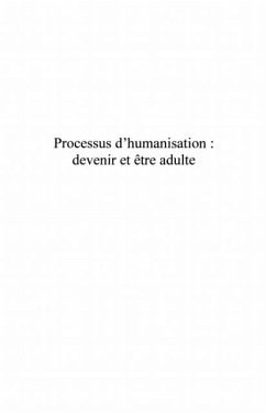 Cover Processus d'humanisation : devenir et Etre adulte (eBook, PDF)